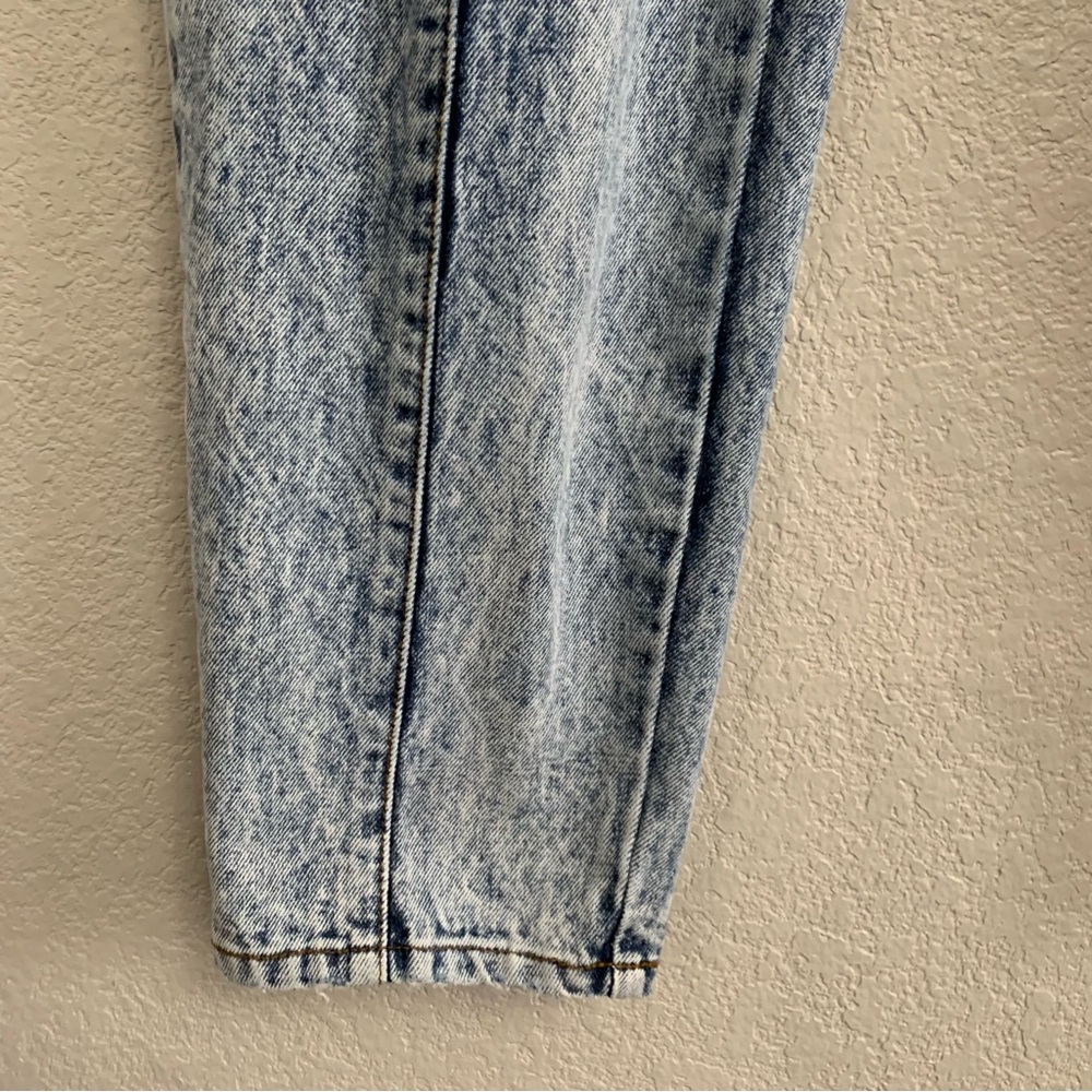 Vtg Jordache Jeans Womens 8 Acid Wash Bare Back Pleated High Rise Tapered Baggy - Picture 6 of 16